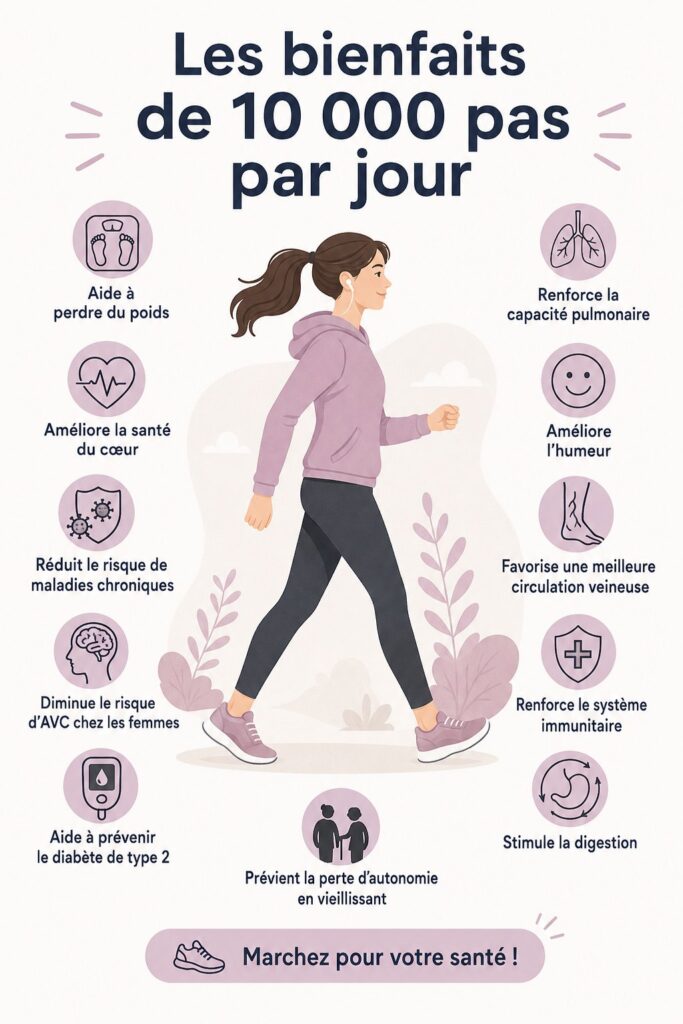 Femme marchant dans un parc, symbolisant les bienfaits de l'activité physique au quotidien.