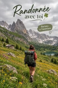 Femme en randonnée dans un cadre naturel apaisant, positivant son bien-être.