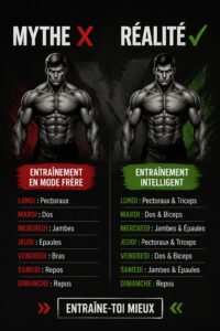 Image représentant une femme s'entraînant avec des poids, illustrant le concept de bro-split.