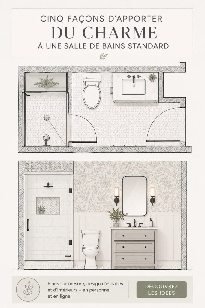 Salle de bain rénovée avec des accessoires modernes et des couleurs chaleureuses