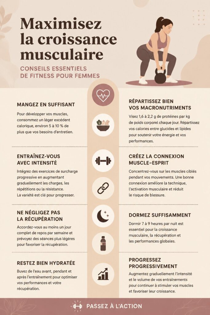 Femme s'entraînant avec des haltères pour développer ses muscles.