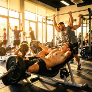 Femme en train de faire des exercices de musculation du haut du corps