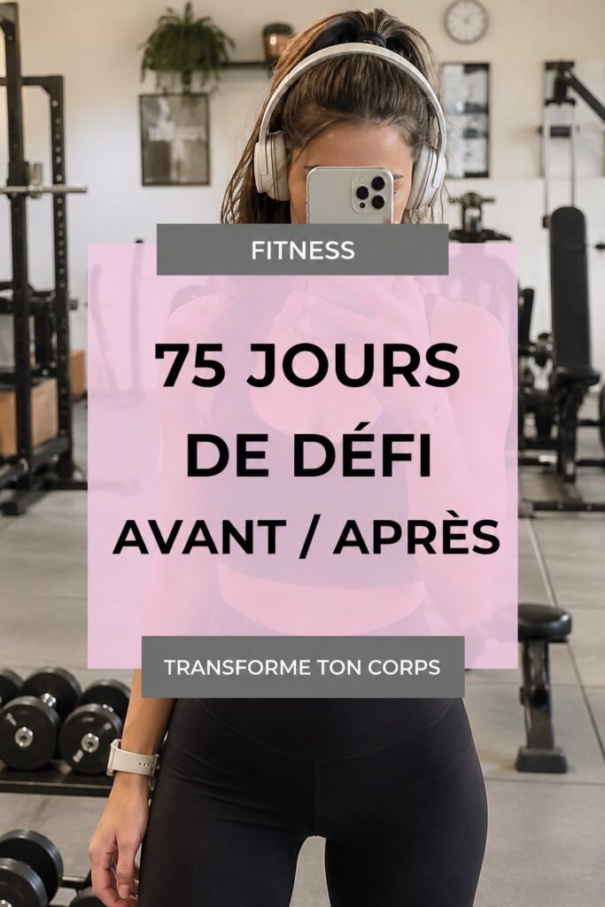 Image d'un avant/après inspirant d'une femme ayant réussi le défi 75 HARD