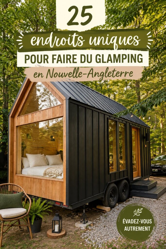 Un charmant hébergement de glamping en pleine nature, entouré d'arbres verdoyants.