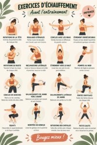 Femme pratiquant des exercices d'échauffement avant de s'entraîner.