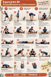 Femme pratiquant des exercices de réchauffement avant l'entraînement.