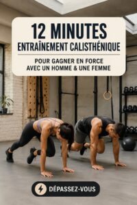 Une femme effectuant un entraînement de calisthénics de 12 minutes dans un parc.