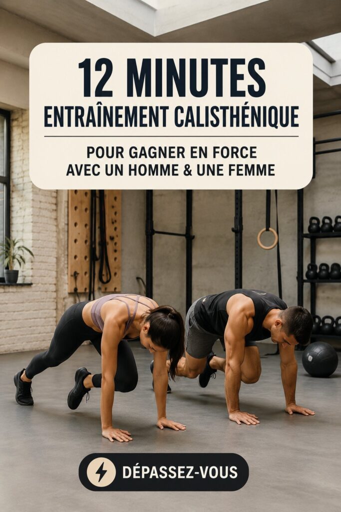 Une femme effectuant un entraînement de calisthénics de 12 minutes dans un parc.