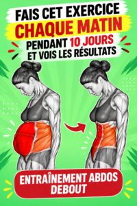 Femme effectuant un exercice d'abdos debout dans un cadre lumineux