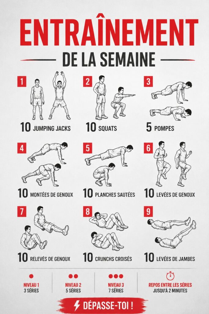 Une femme en train de faire de l'exercice pour son entraînement hebdomadaire