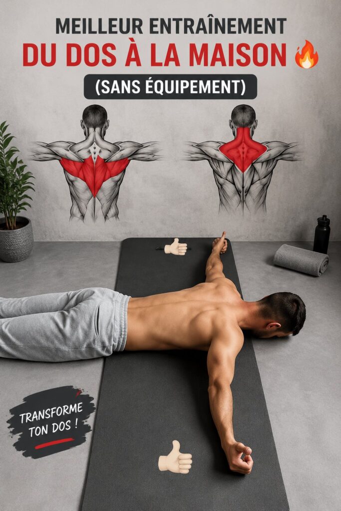 Femme réalisant des exercices pour le dos à la maison sans équipement