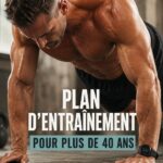 Femme de plus de 40 ans en train de suivre un programme d'entraînement à la maison.