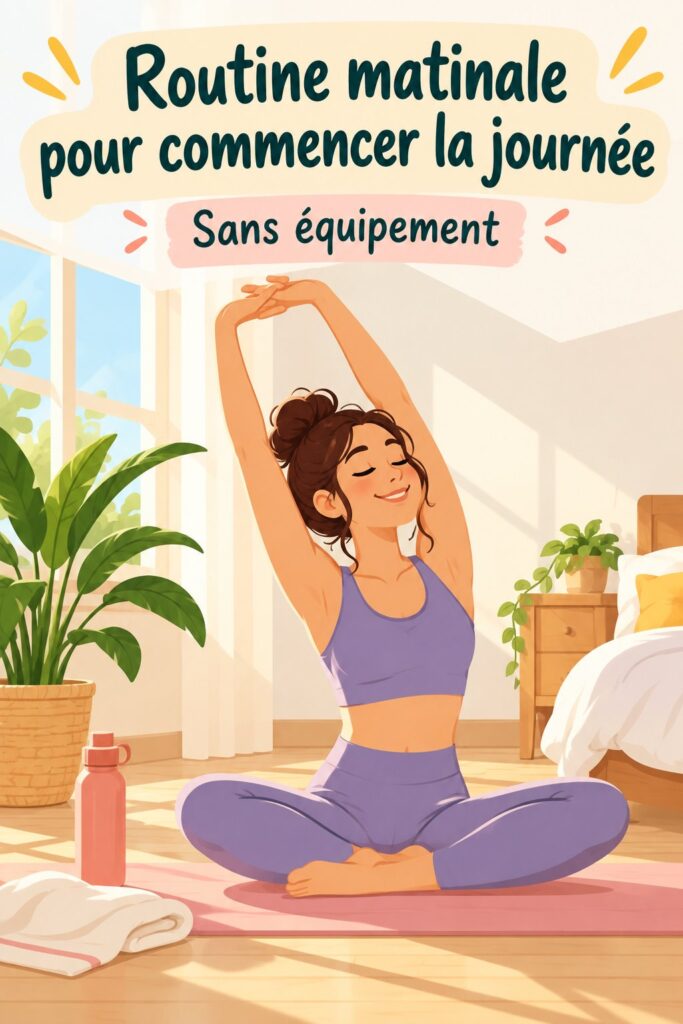 Femme en train de faire un workout matinal à domicile