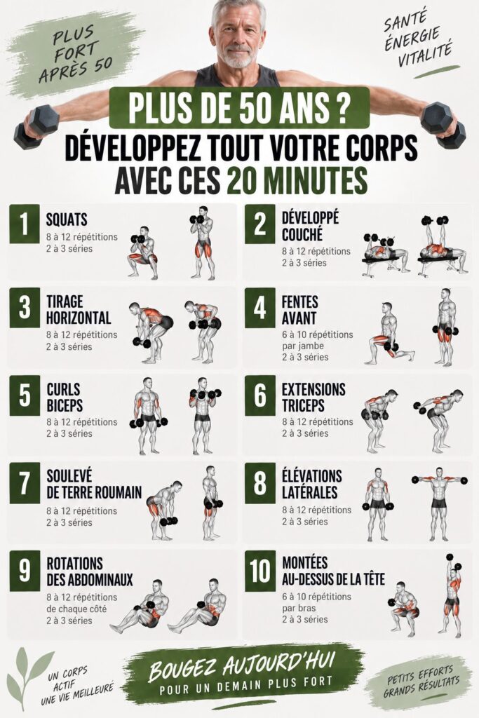 Femme faisant des exercices avec des haltères chez elle pour renforcer son corps