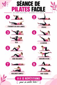 Femme pratiquant le Pilates dans un espace lumineux et accueillant, renforçant son corps en douceur.