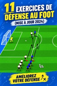 Femme en train de réaliser un exercice de défense au football sur un terrain