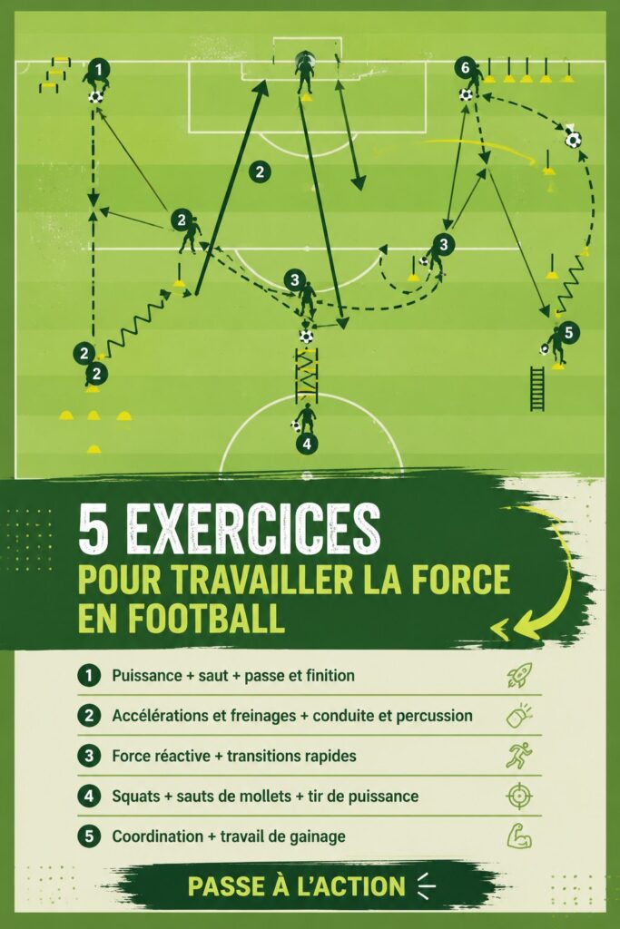 Femme s'entraînant au football avec des exercices de force