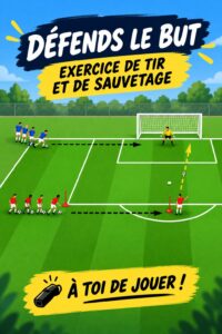 Femme souriante en train de s'exercer au tir au football sur un terrain