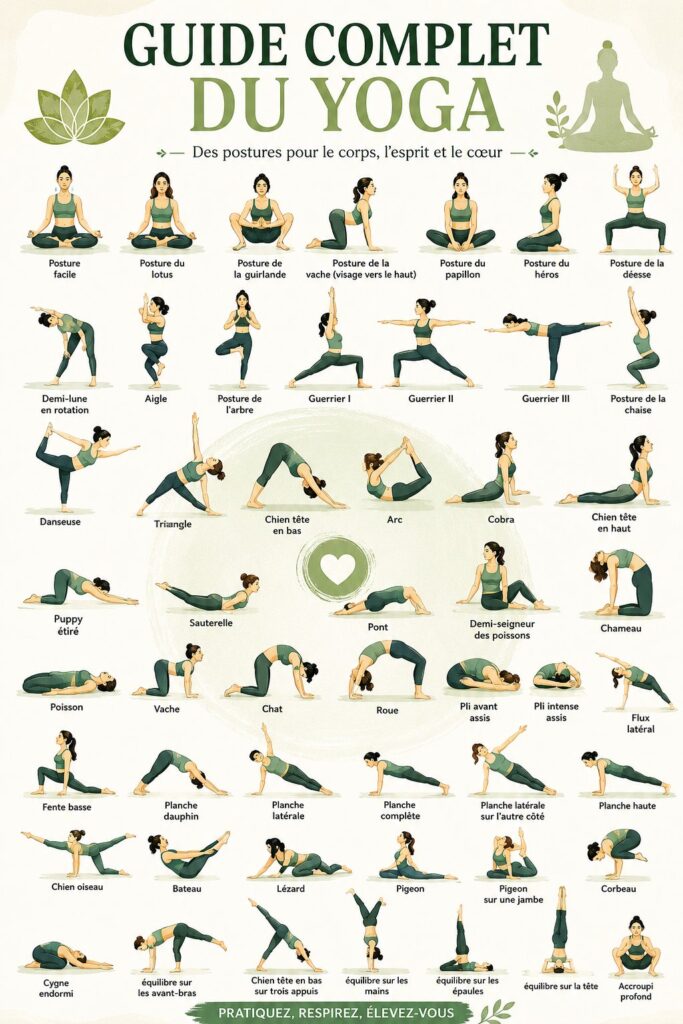 Femme pratiquant le yoga dans un environnement calme, illustrant un guide complet
