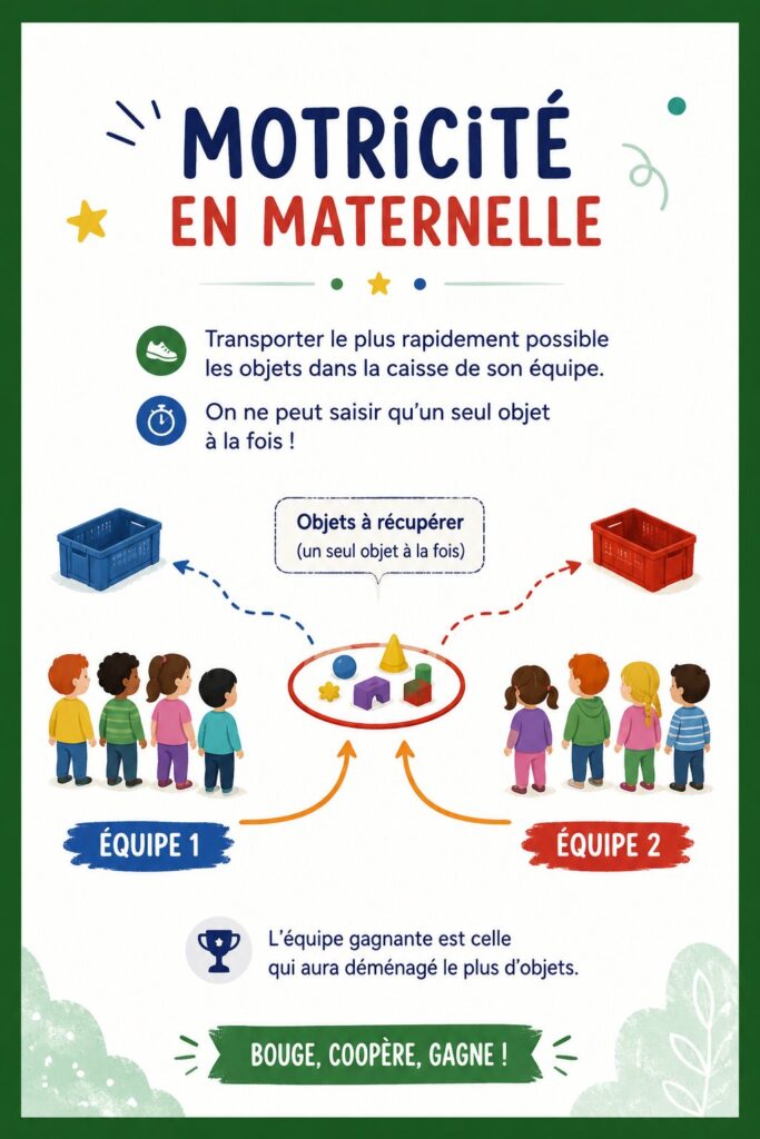 Enfant jouant avec des blocs pour développer sa motricité en maternelle.