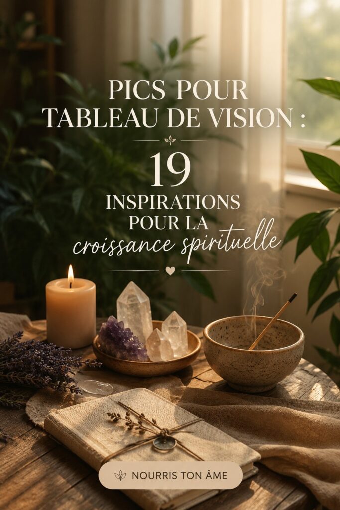 Tableau de vision avec des images inspirantes et spirituelles