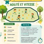 Enfants jouant à des jeux d'échauffement en plein air