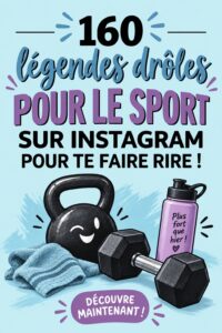 Légendes humoristiques inspirantes pour le sport sur fond coloré.