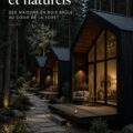 Maison en bois minimaliste au milieu d'une forêt verdoyante