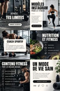 Modèles de posts Instagram sur un mode de vie sain avec des designs colorés