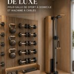 Mur de rangement moderne dans une salle de sport à domicile, inspirant à l'organisation.