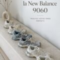 Paire de New Balance 9060 colorées sur un fond neutre, montrant les différentes teintes disponibles.