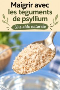 Femme souriante tenant un verre avec des graines de psyllium, prête à équilibrer son poids