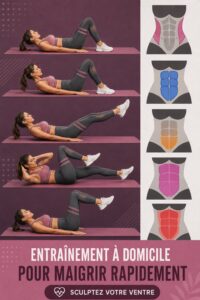 Femme faisant des exercices de perte de poids à la maison