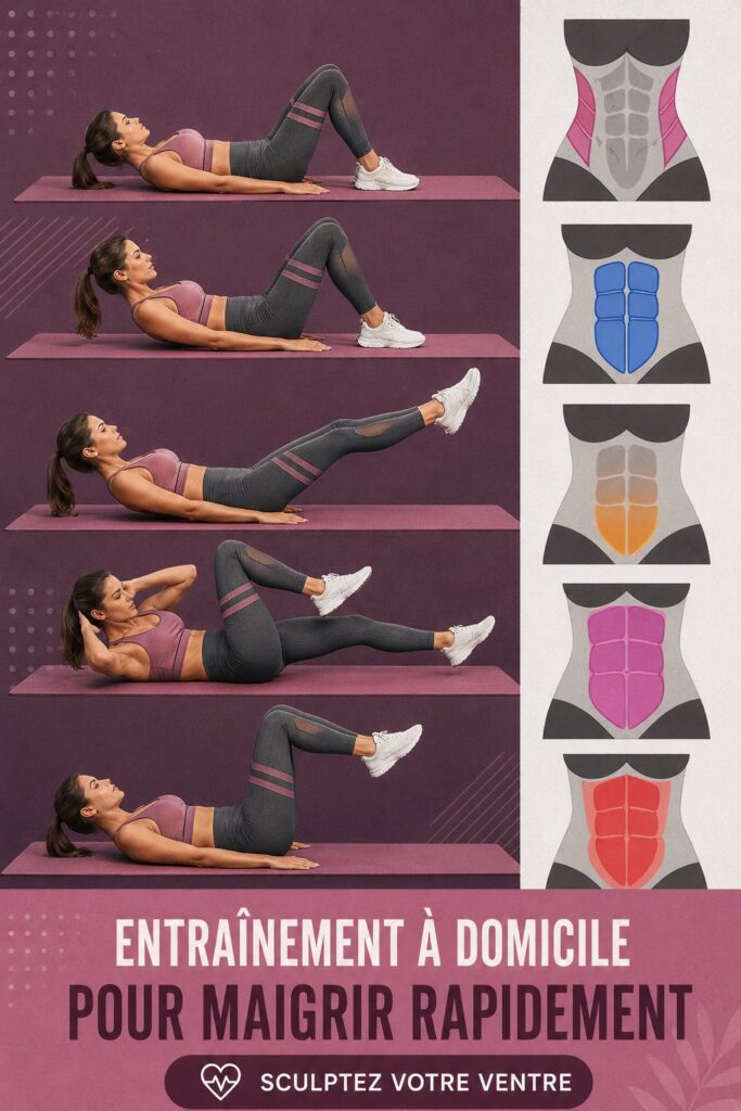 Femme faisant des exercices de perte de poids à la maison