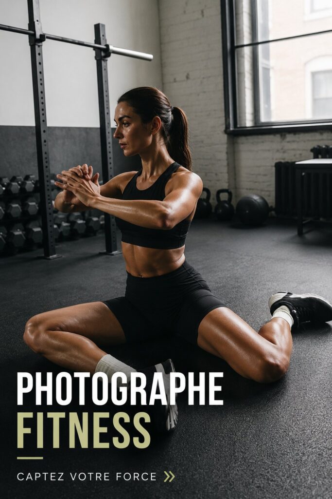 Une femme faisant du fitness et étant photographiée dans un studio lumineux