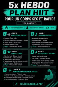 Femme faisant une séance de HIIT dans un parc, dynamique et motivée.