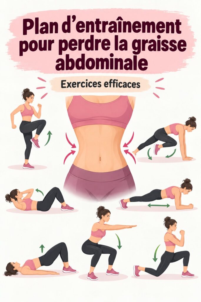 Femme en train de faire des exercices pour un ventre tonique.