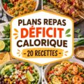 Assiette avec un plat santé et faible en calories, parfait pour un déficit calorique.