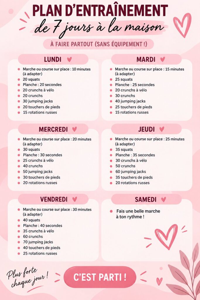 Femme faisant des exercices de fitness à la maison sans équipement