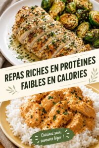 Plat savoureux riche en protéines et faible en calories