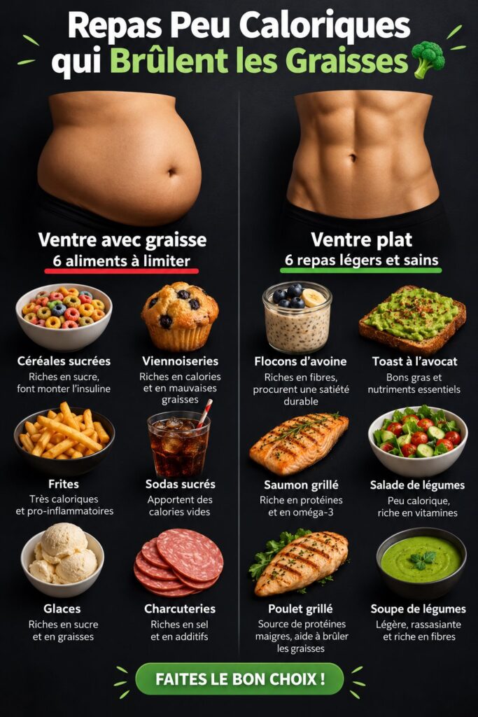 Recette de repas légers pour brûler les graisses