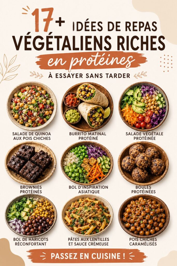 Repas végétalien riche en protéines avec quinoa et légumes