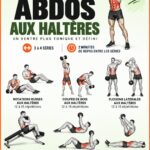 Femme effectuant des exercices d'abdominaux avec des haltères dans un cadre lumineux