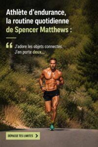 Athlète d'endurance utilisant un wearable pour suivre ses performances