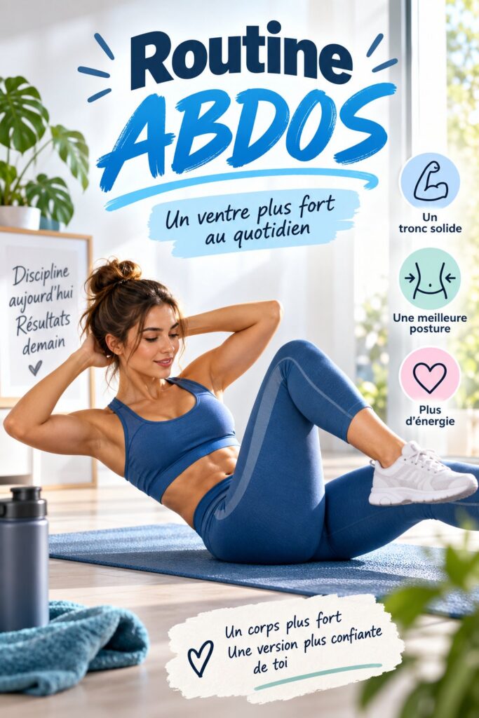 Femme réalisant des exercices abdominaux à la maison pour sculpter sa taille.