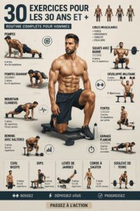 Homme adulte effectuant des exercices à la maison sur un tapis de gym