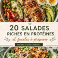 Salade colorée riche en protéines avec poulet grillé et légumes frais.