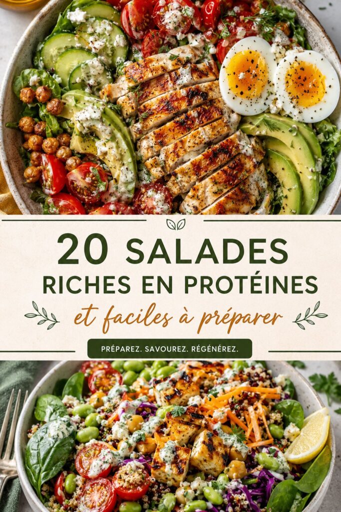 Salade colorée riche en protéines avec poulet grillé et légumes frais.