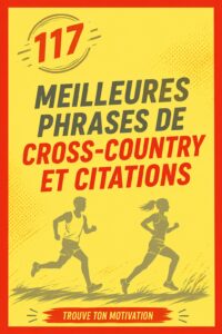Slogan inspirant en fond d'une course de cross-country