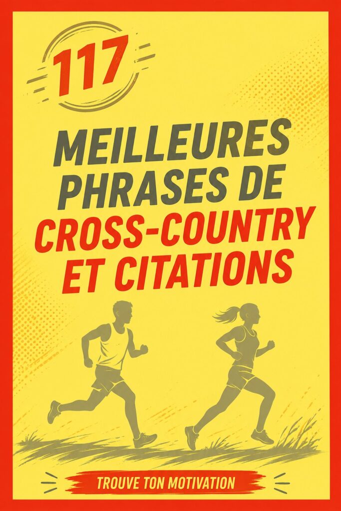 Slogan inspirant en fond d'une course de cross-country
